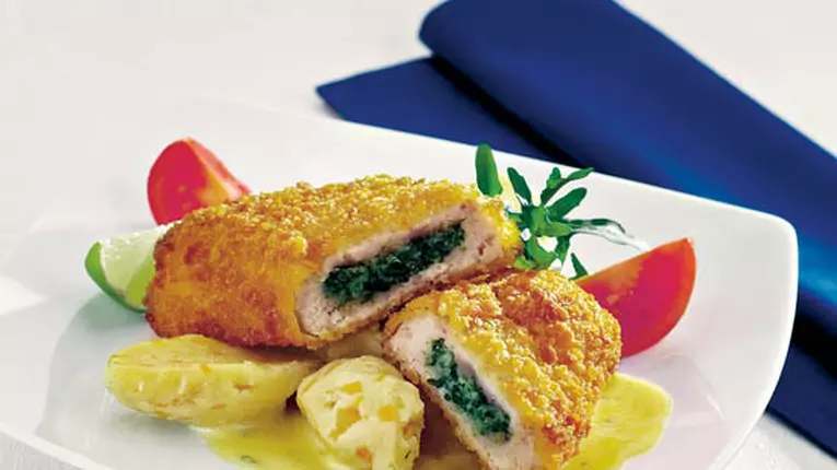 Pacheţele de pui cu spanac