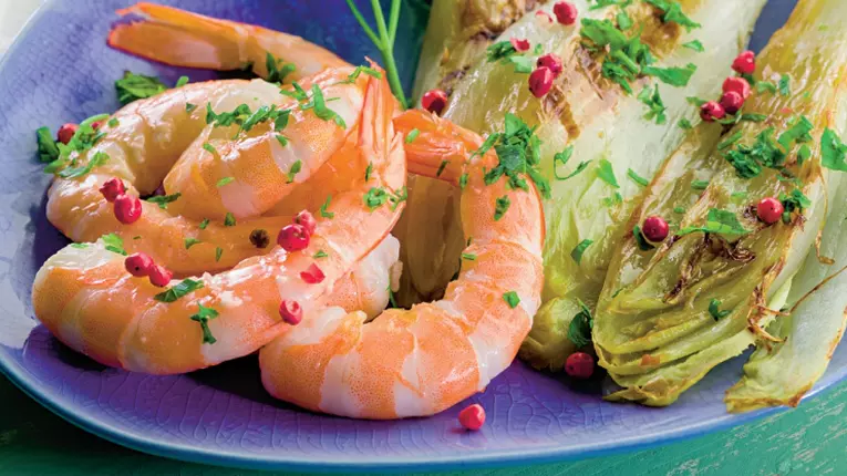 Andive la cuptor cu creveţi