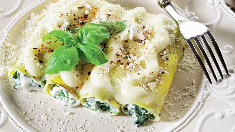 Cannelloni cu brânza si spanac