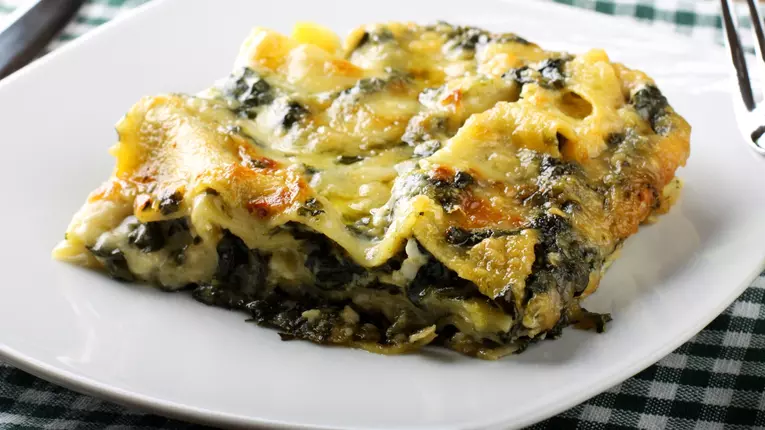 Lasagna cu spanac si ciuperci