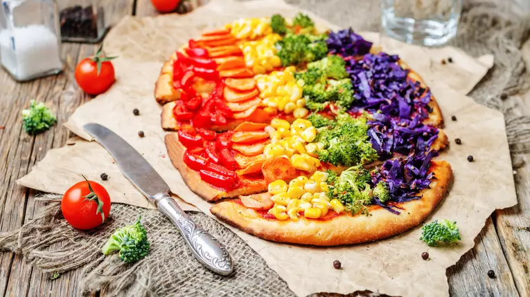 Pizza vegana curcubeu