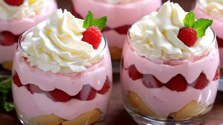 Spuma de zmeura cu frisca