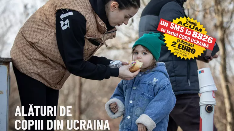 „Alături de copiii din Ucraina”. Dasha a fugit din calea bombelor rusești, iar în România a primit, de ziua ei, cel mai frumos dar: un tort, o mică petrecere și urări în trei limbi