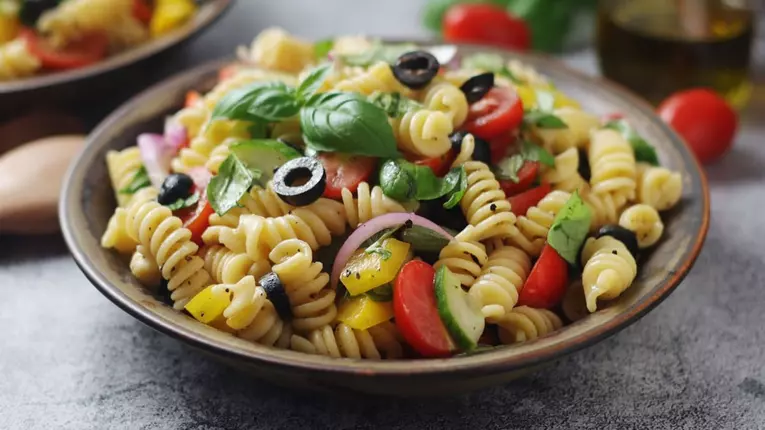 Rețetă simplă pentru cină: paste cu sos de roșii și salată proaspătă