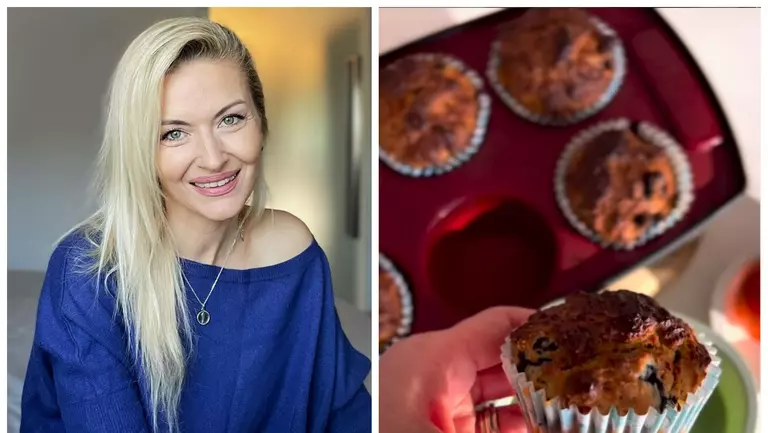 Brioșe cu afine după rețeta pregătită de Elwira Petre: „Ceva rapid și nu foarte dulce”