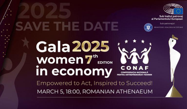 Gala CONAF Women in Economy 2025 – singura inițiativă din România care primește Înaltul Patronaj al Parlamentului European, pentru al doilea an consecutiv