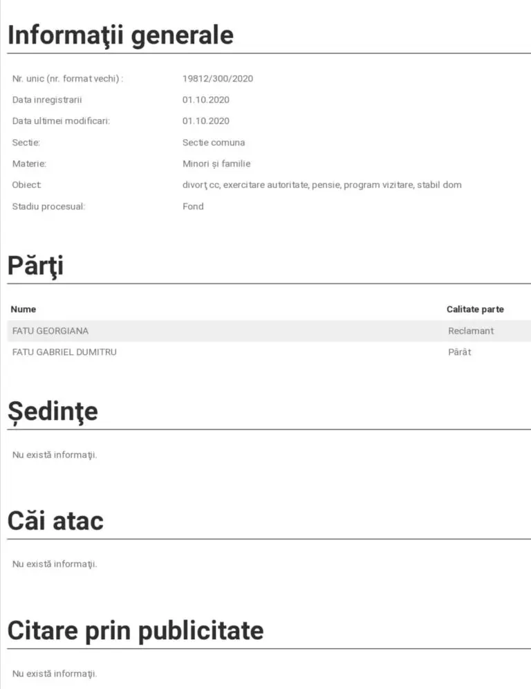 Gabriel Fătu și Georgiana divorțează (1)