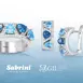 Descoperă setul de inel și cercei din aur alb 18k cu topaz Blue, London Blue și diamante naturale: Colecția DeRuvo de la Sabrini