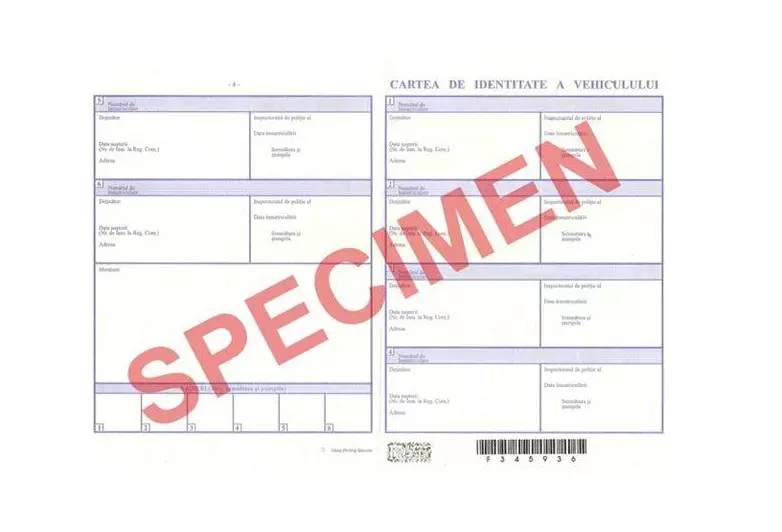 model carte de identitate vehicul