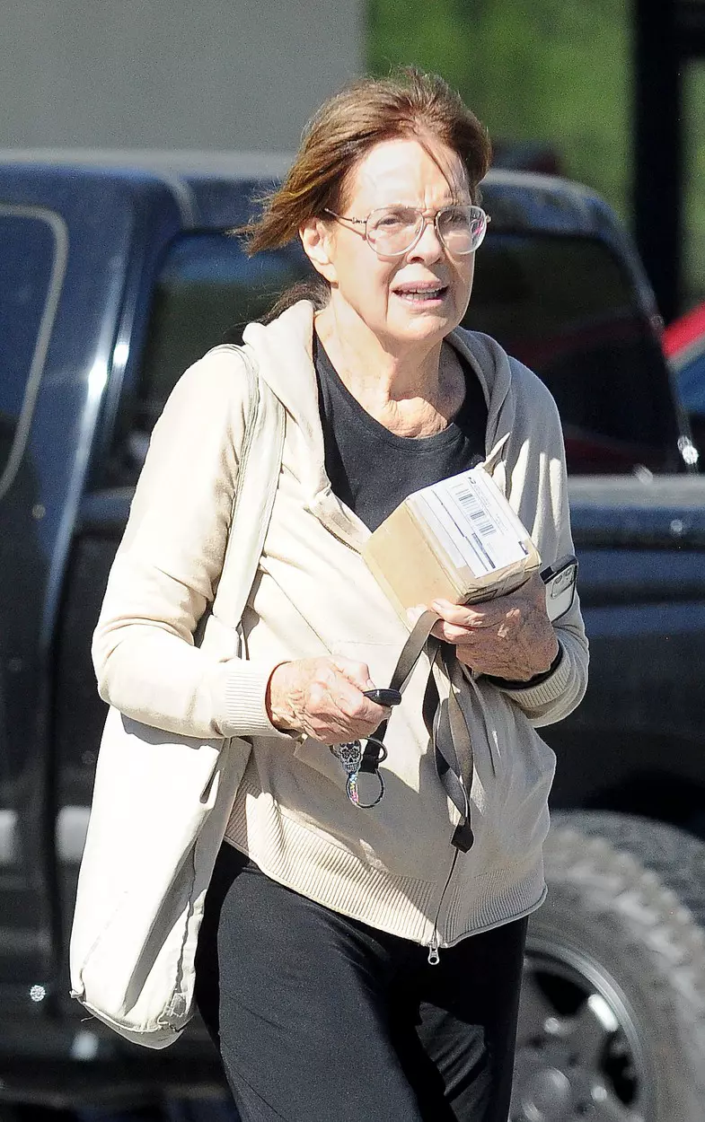 Dallas icon Linda Gray, 81, is photographed in public for the first time in three years as she runs errands near her home in Valencia, California.