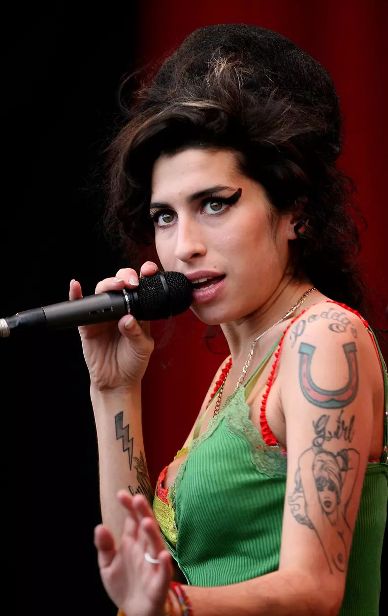 Amy Winehouse playing the Pyramid stage at Glaston