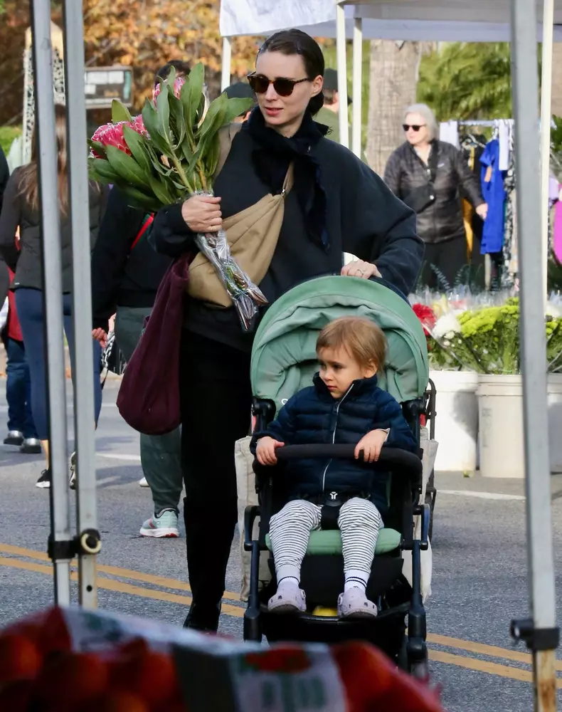 EXCLUSIVE: Rooney Mara is spotted shopping for fresh produce at a Los Angeles Farmers Market with her son River