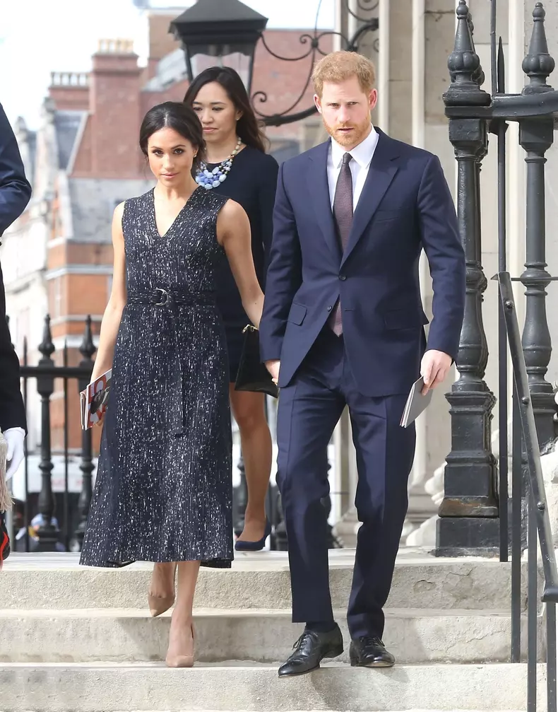 Prince Harry and Meghan Markle seen at the memorial service to commemorate the 25th anniversary of Stephen Lawrence