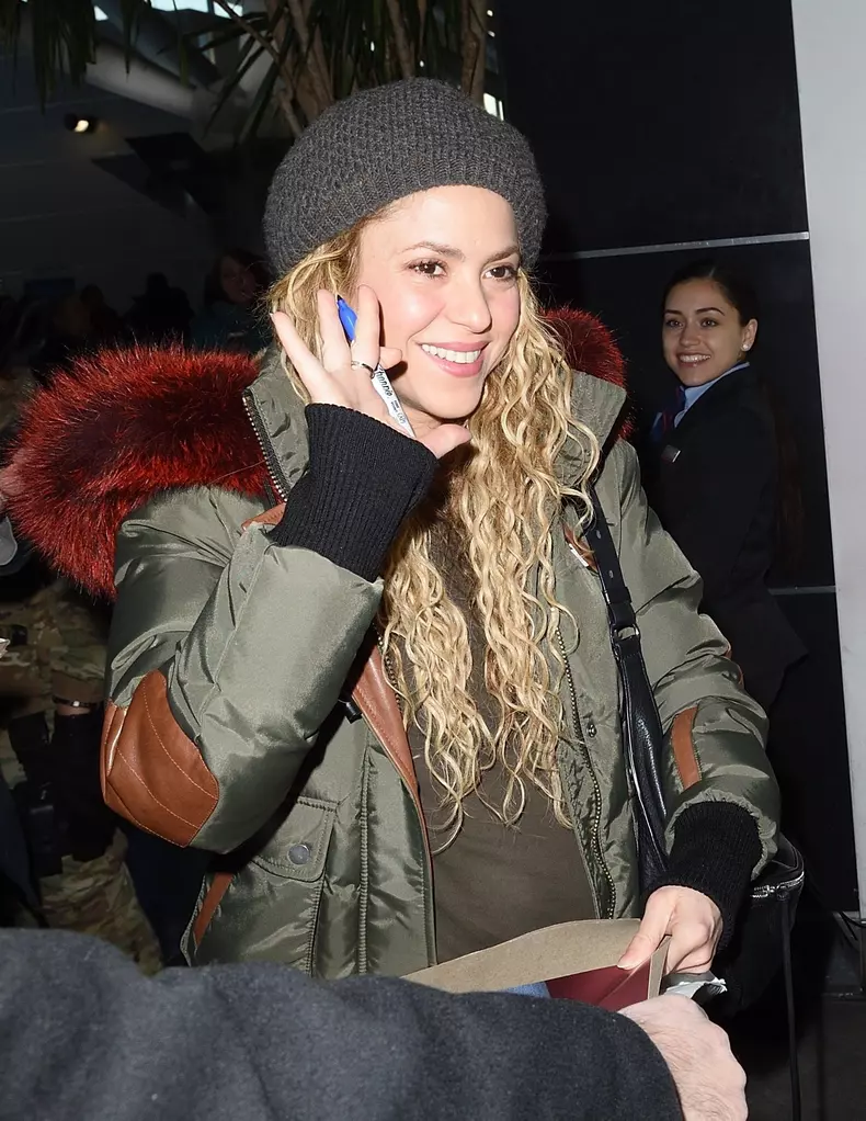 Shakira and her husband Gerard Piqué depart JFK Airport with their kids