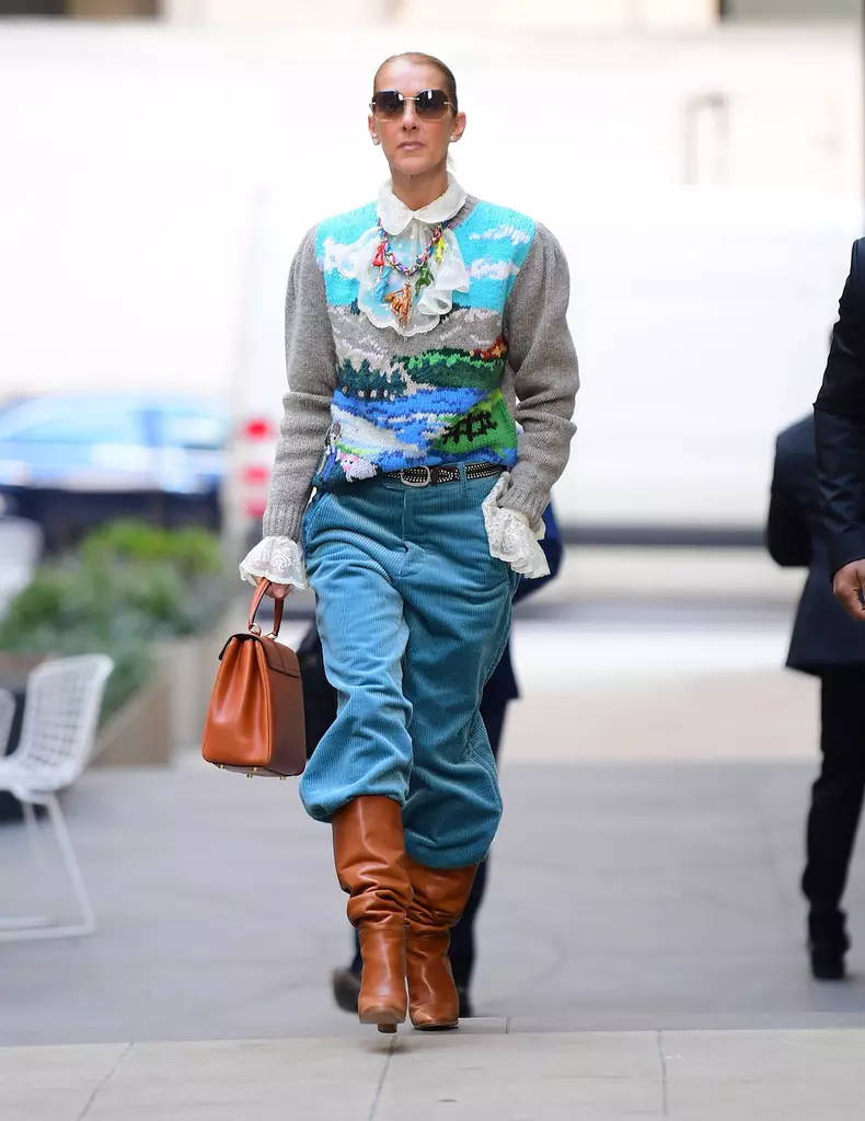 EXCLUSIVE: Celine Dion Heads To Lunch In NYC Wearing Head To Toe Marc Jacobs Before Her Barclays Center Concert