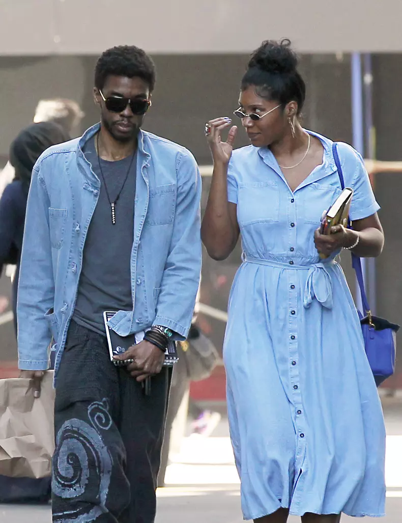 Chadewick Boseman and his girlfriend Taylor Simone Ledward have lunch in Downtown before joining the crowd during the annual Muharram procession in Los Angeles!
