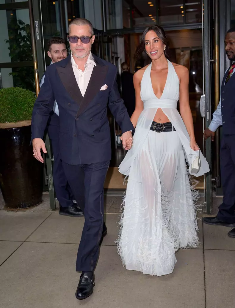 Brad Pitt and Ines de Ramon are seen in New York City - 6/16/25