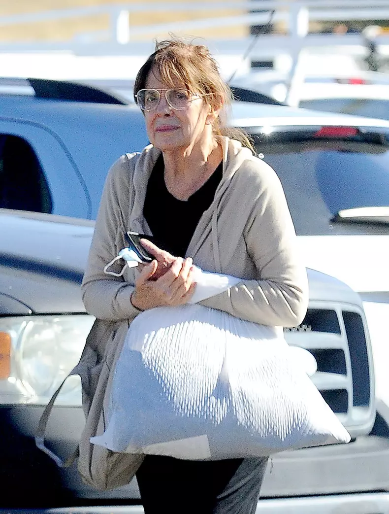 Dallas icon Linda Gray, 81, is photographed in public for the first time in three years as she runs errands near her home in Valencia, California.