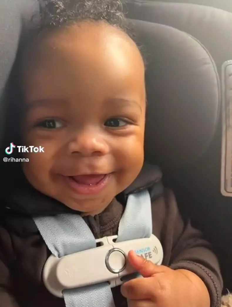 Rihanna posts a Tiktok video of her son smiling