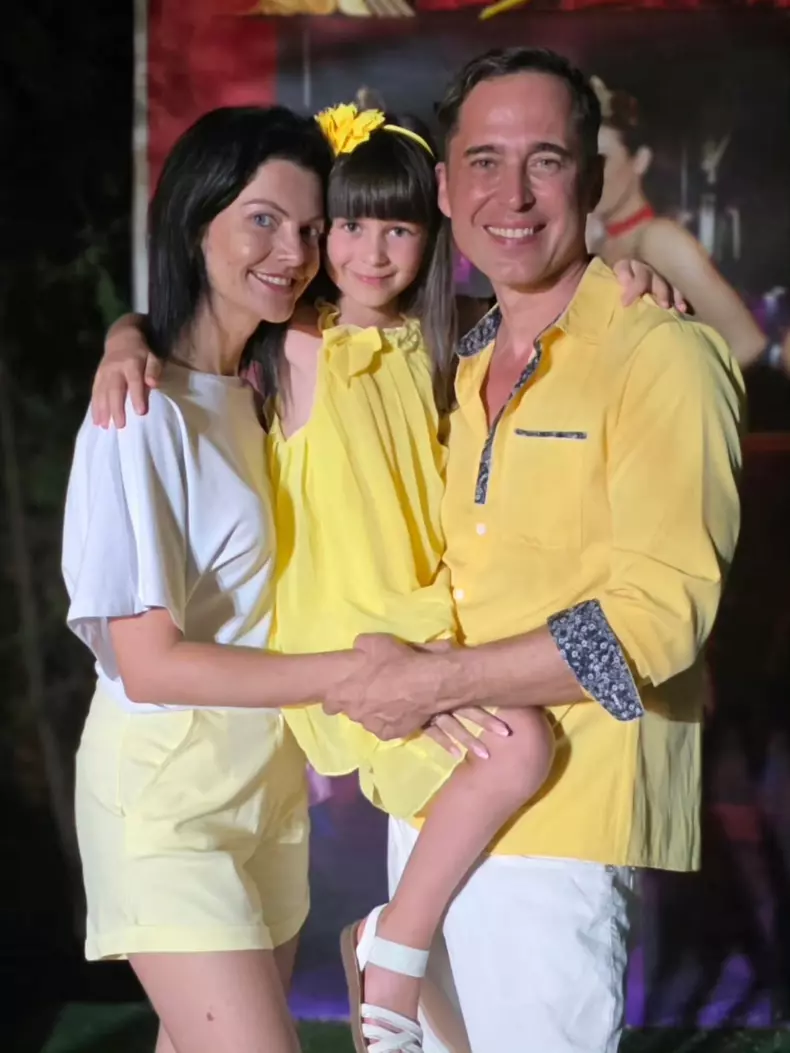 Dinu Maxer cu soția și fiica lui