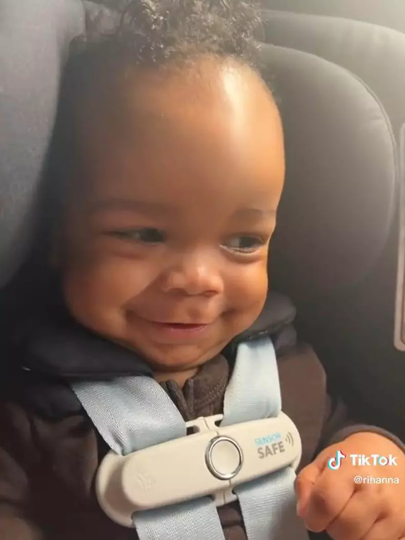 Rihanna posts a Tiktok video of her son smiling