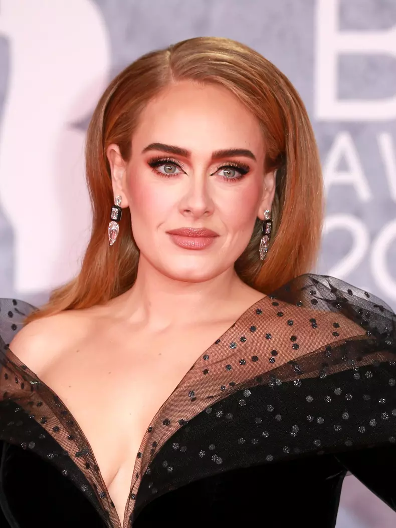 Adele attends the BRIT Awards at the O2 Arena in London.