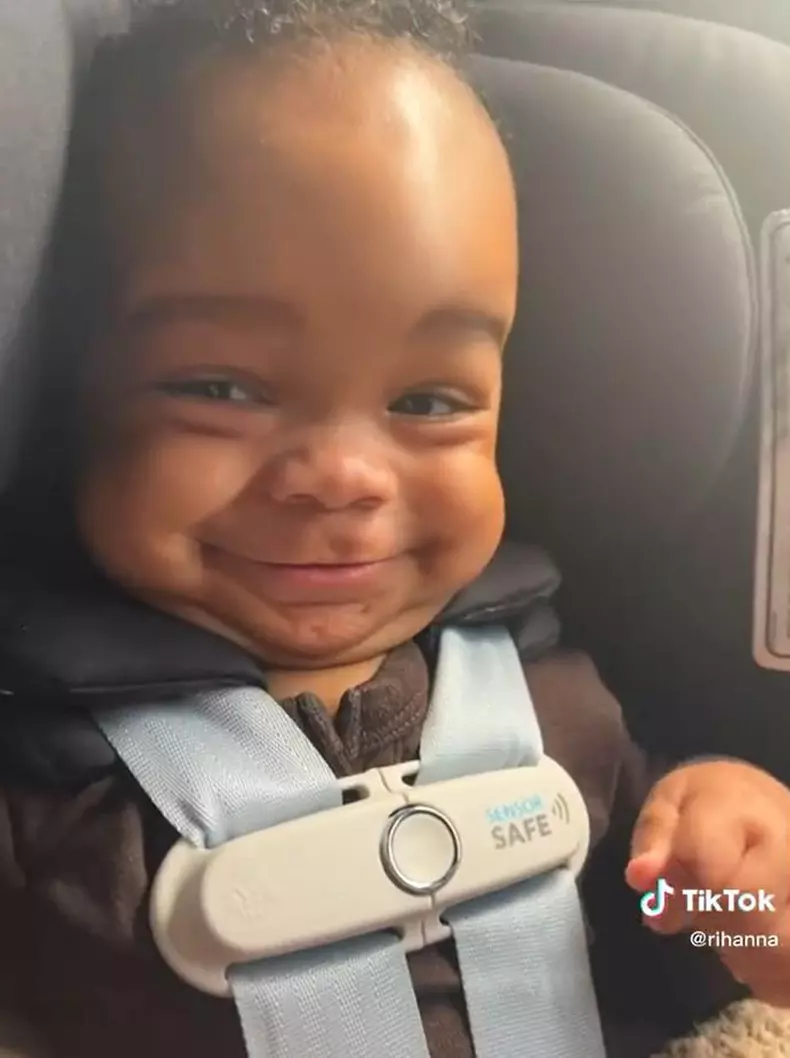 Rihanna posts a Tiktok video of her son smiling