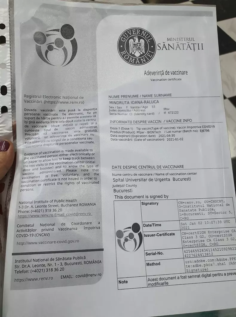 Soția lui Lucian Mîndruță s-a vaccin anti covid-19 (1)