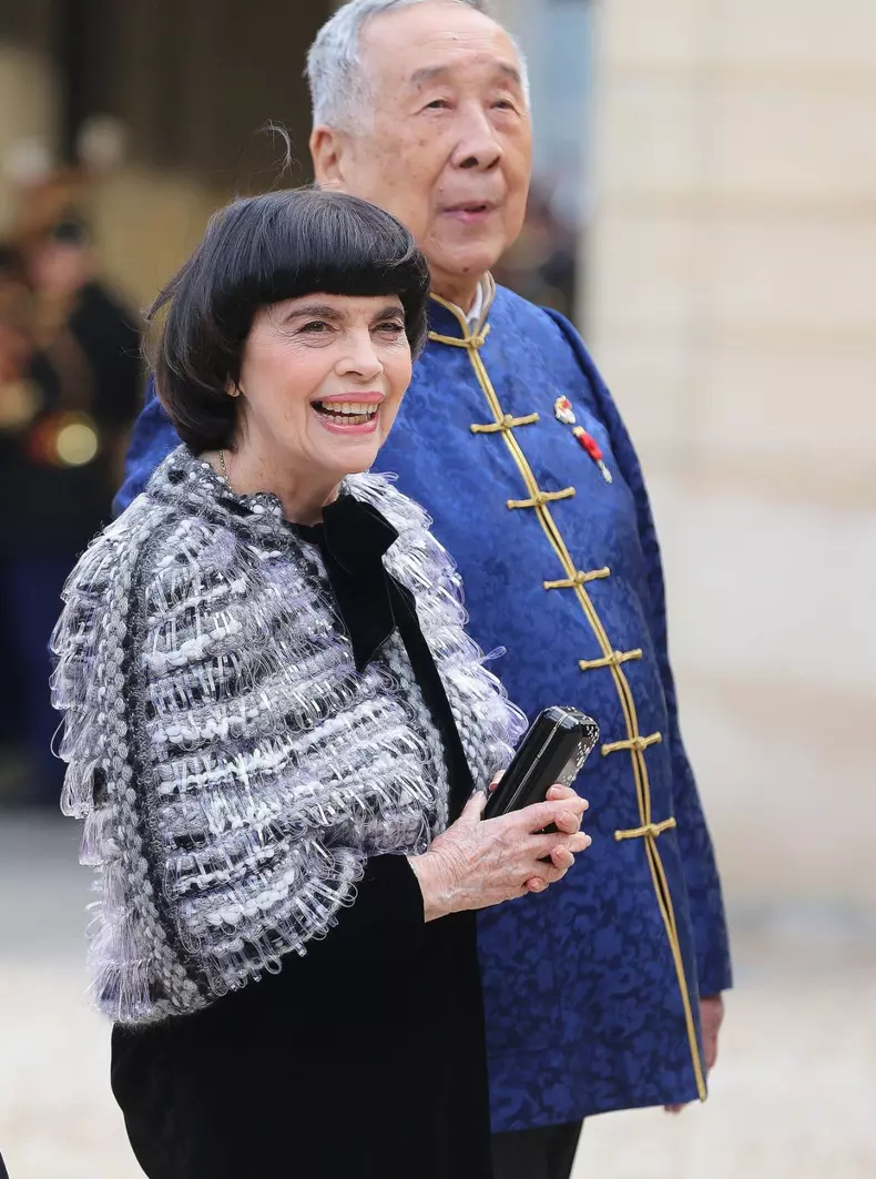 Mireille Mathieu arrives at the state dinner of Emmanuel Macron and Xi Jinping at the Palais de lElysee in Paris CELEBRI
