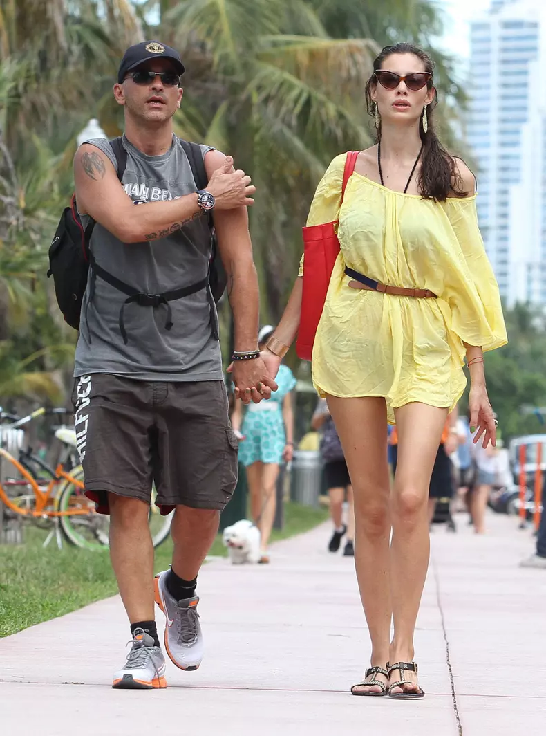 Eros Ramazzotti And Michelle Hunziker Out For A Bike Ride