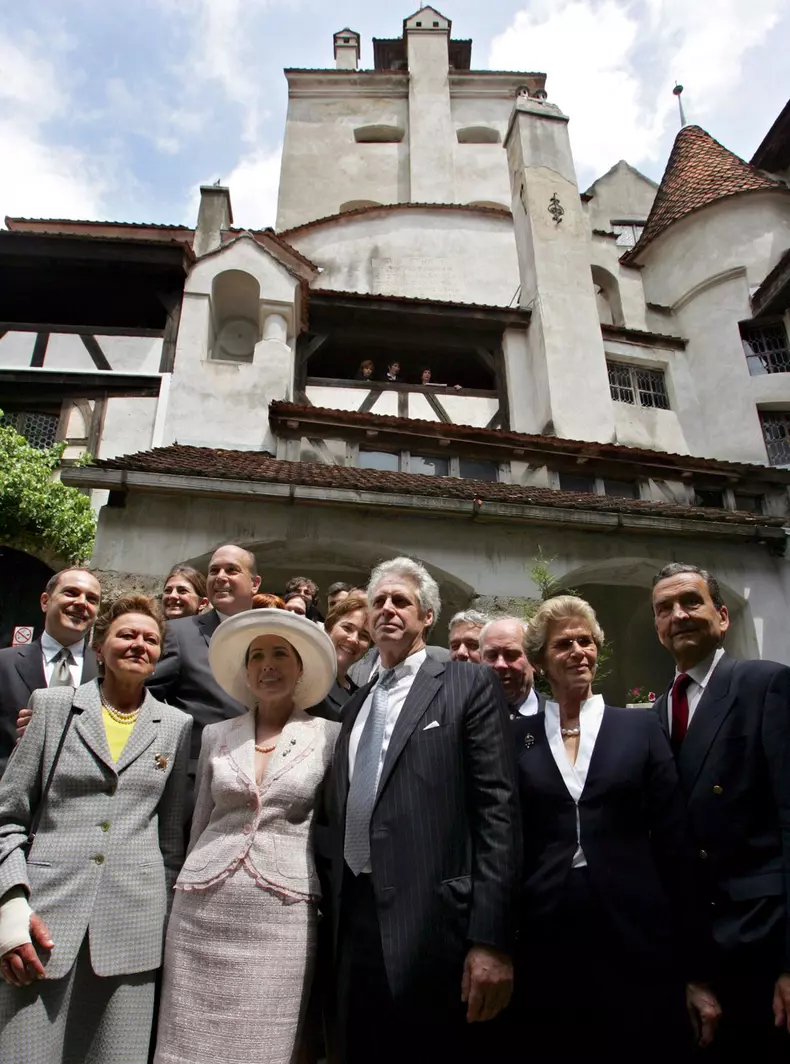 DOMINIC VON HABSBURG AND HIS WIFE EMMANUELLE ENTERING THEIR CASTLE