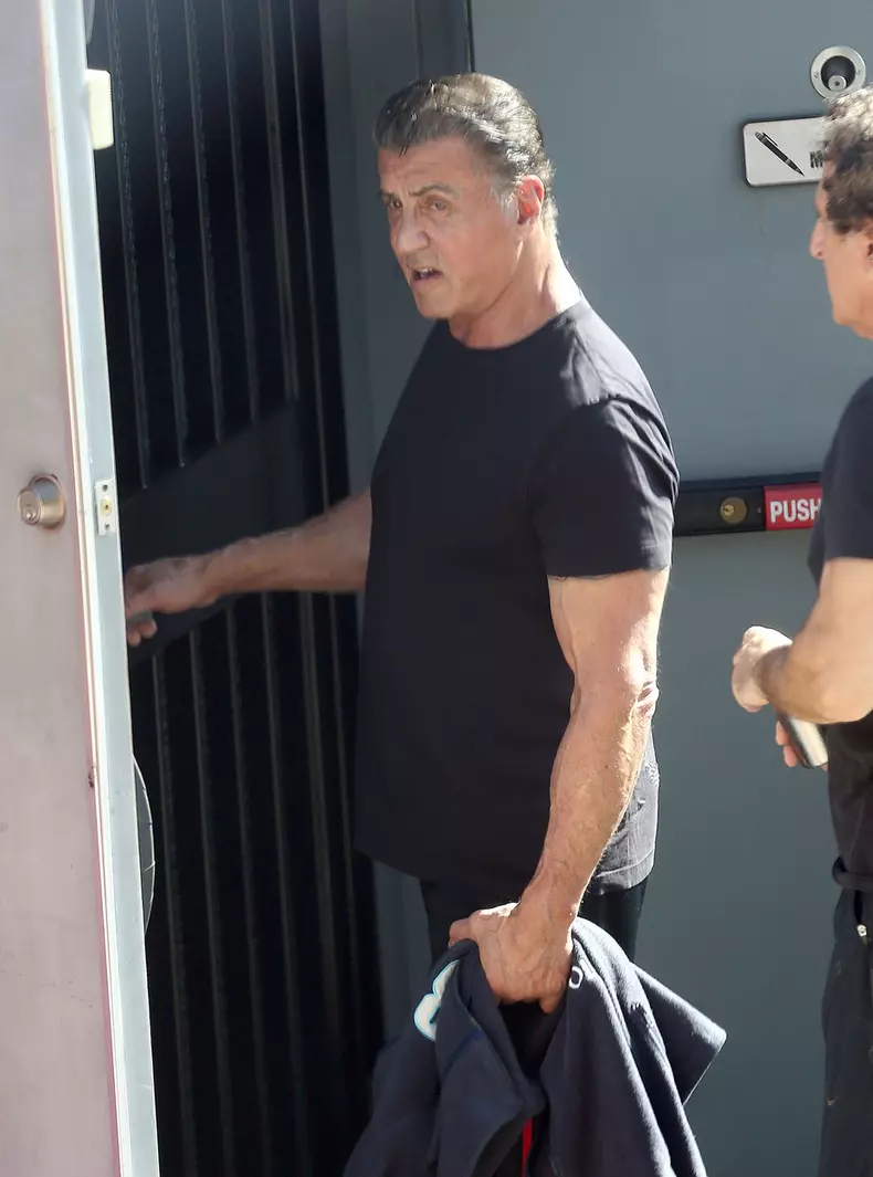 EXCLUSIVE: Sylvester Stallone,70, shows off his still impressive physique after a vigorous work out in Hollywood,CA.