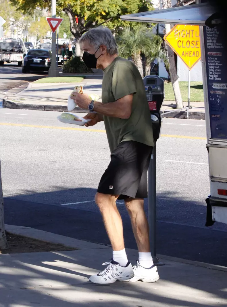*EXCLUSIVE* Harrison Ford Keeps It Real And Eats Off Taco Truck