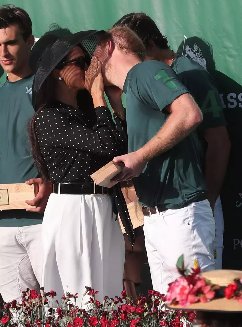 *PREMIUM-EXCLUSIVE* Prince Harry wins at polo and gets kissed by Meghan