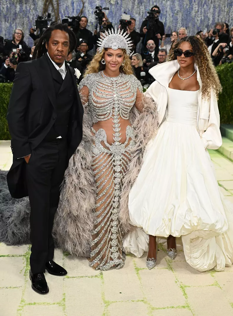 New York, USA. May 4th, 2026. Jay-Z, Beyonce and Blue Ivy Carter attending the 2026 Met Gala celebrating the opening of the exhibition Costume Art, at The Metropolitan Museum of Art. Credit: Doug Peters/EMPICS/Alamy Live News