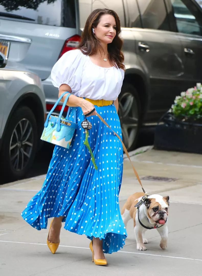 Kristin Davis on set in New York