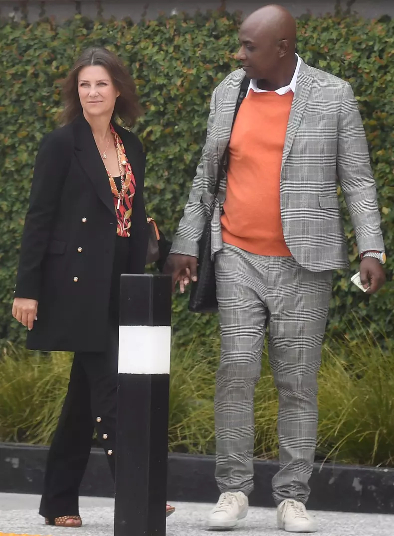 EXCLUSIVE: Princess Martha Louise kisses Shaman Durek at a shopping mall in L.A. Sunday