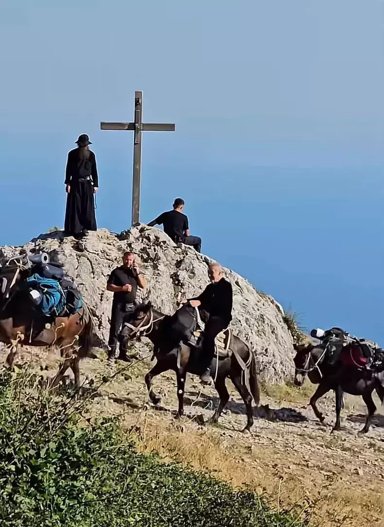 Becali cu magarul pe munte 4