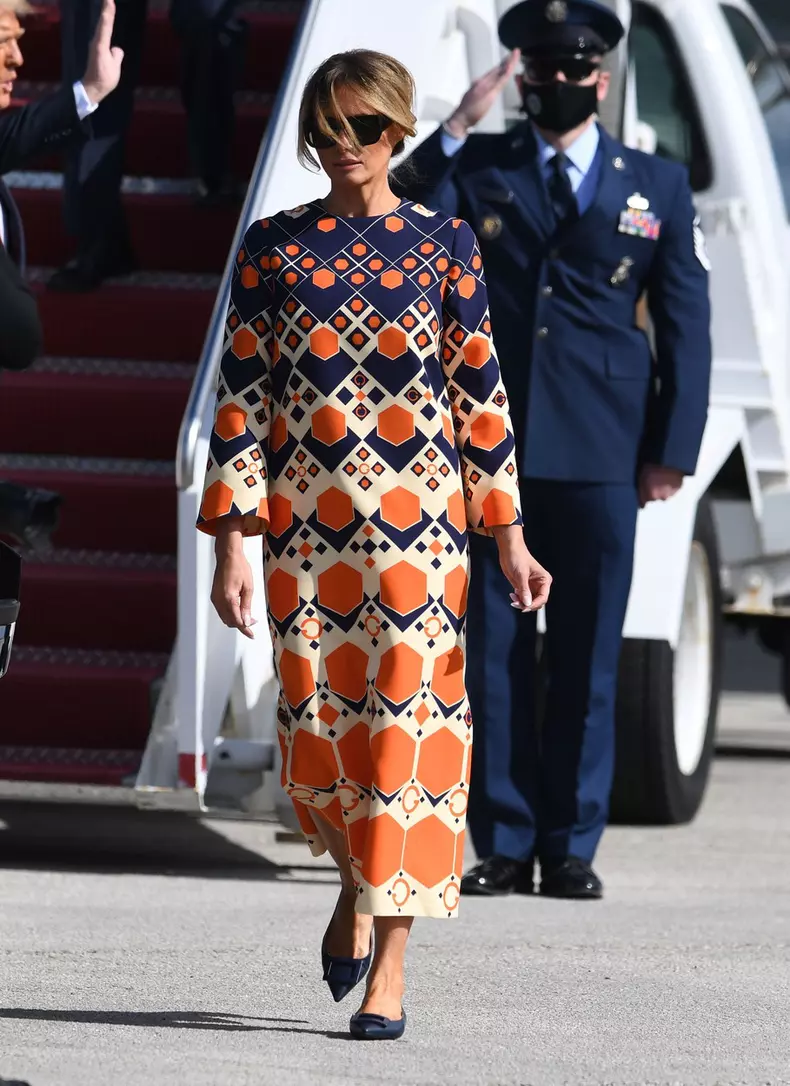 US President Donald Trump and First Melania Trump arrive on Airforce One at Palm Beach International Airport, West Palm Beach, Florida, USA - 20 Jan 2021