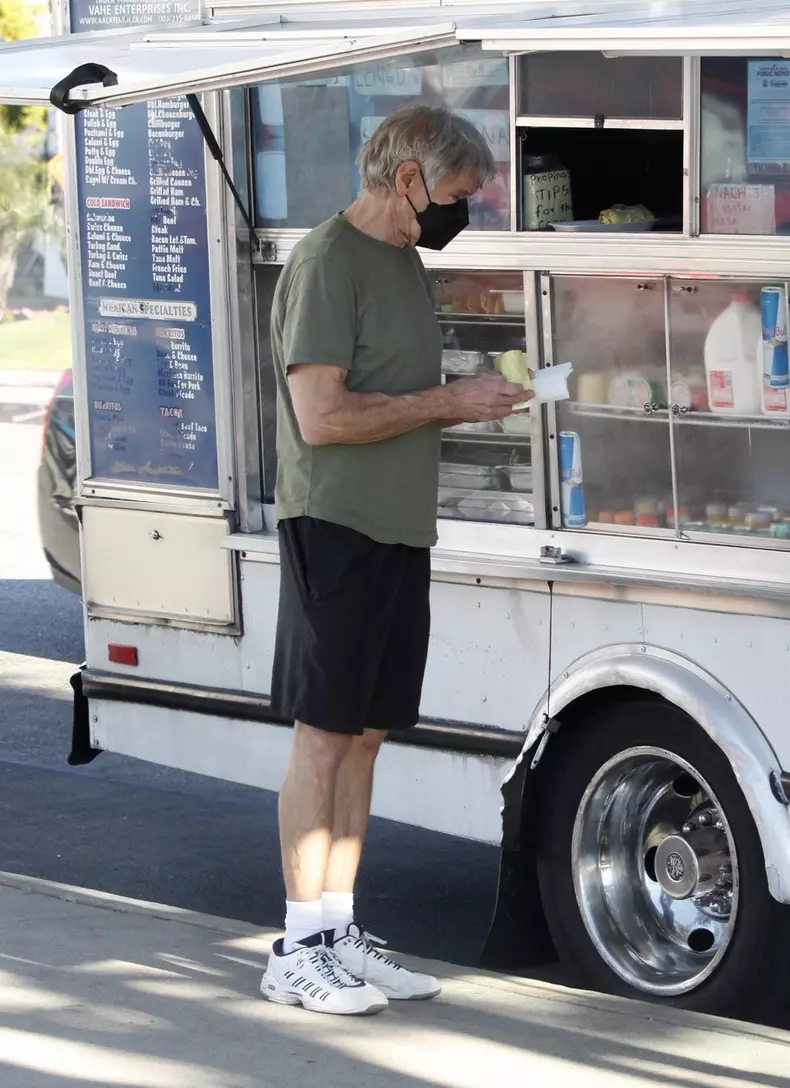 *EXCLUSIVE* Harrison Ford Keeps It Real And Eats Off Taco Truck