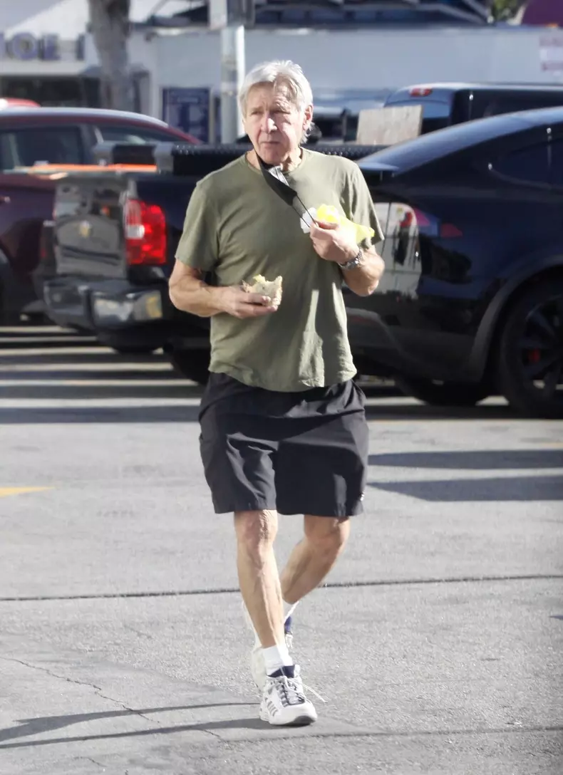 *EXCLUSIVE* Harrison Ford Keeps It Real And Eats Off Taco Truck