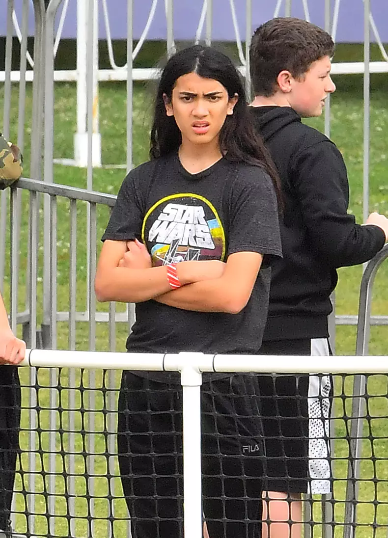 EXCLUSIVE: Michael Jackson's youngest son Bigi 'Blanket' Jackson spotted having fun at a carnival in Los Angeles, CA.