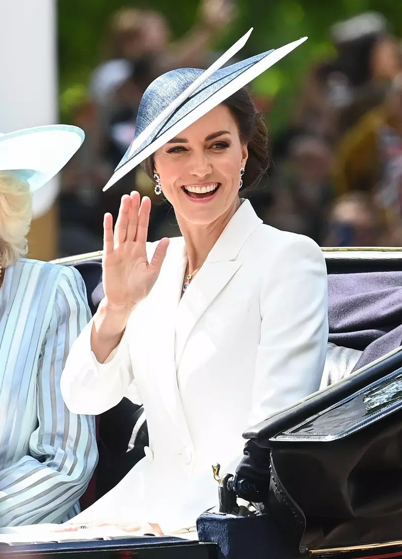 June 2nd, 2022. London, UK.The Duchess of Cambridge during Trooping the Colour, part of the Platinum Jubilee celebrations. Credit: Doug Peters/EMPICS/Alamy Live News