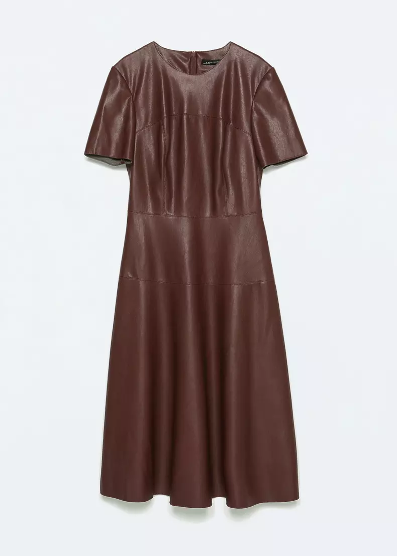 Rochie din piele ecologica, Zara, 199,90 lei