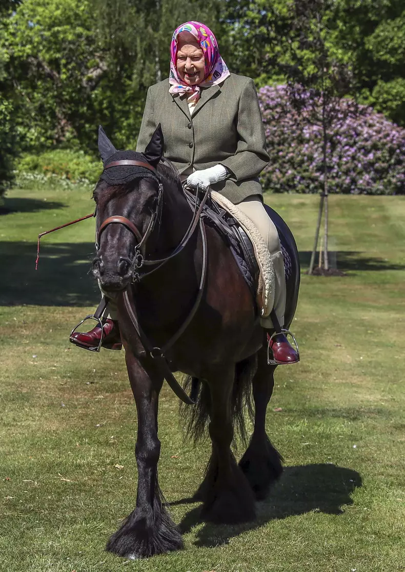The Queen riding in Windsor