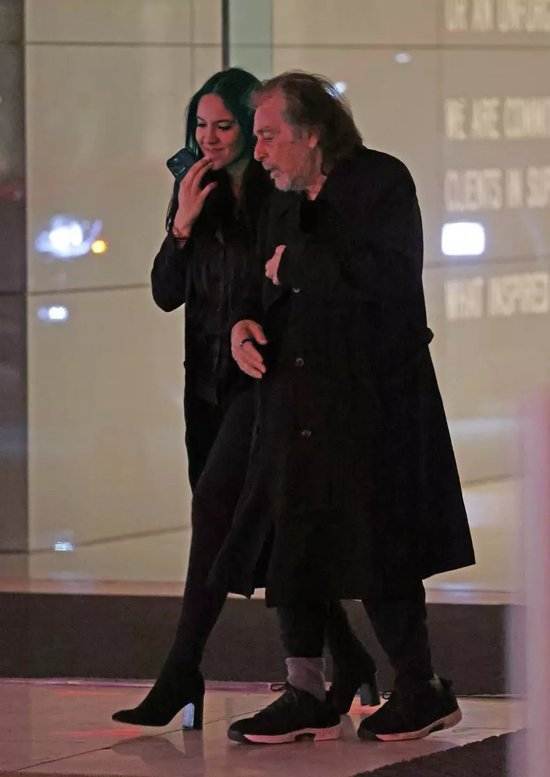 *EXCLUSIVE* Al Pacino and girlfriend Noor Alfallah make a rare appearance as they enjoy date night at a restaurant in Century City