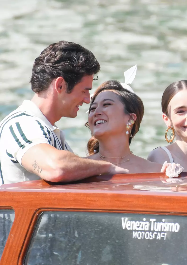 Ashley Park and Paul Forman Share a Kiss During Emily in Paris Set - Venice