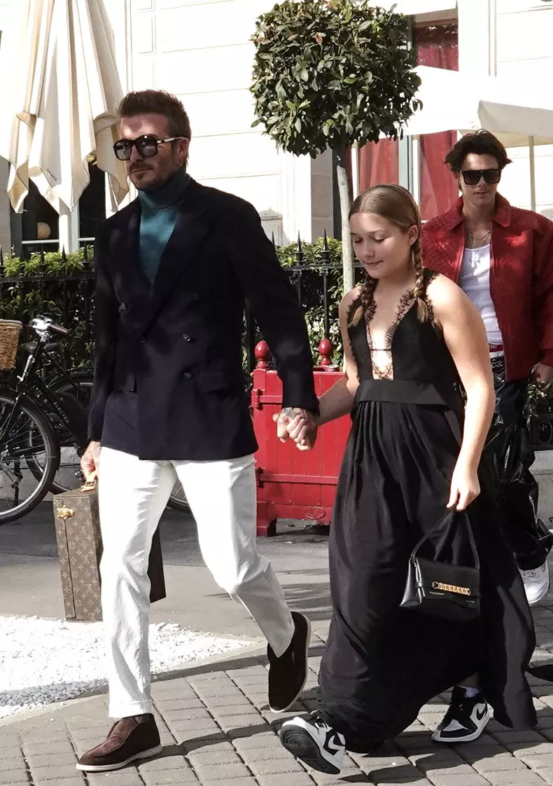 PFW - David Beckham And His Children