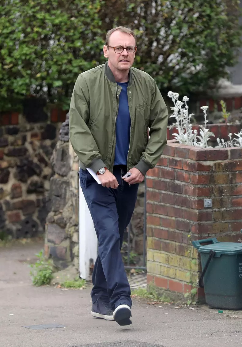*EXCLUSIVE* Sean Lock's hilarious unzipped trousers in North London