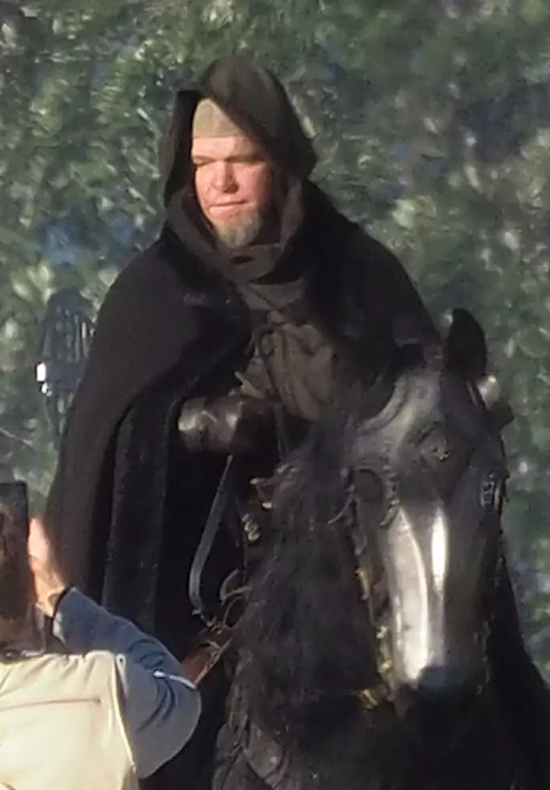 Exclusif - Ben Affleck, Matt Damon et Adam Driver sur le tournage du film de R. Scott "Le dernier duel" près de Sarlat